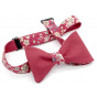 Raspberry Red Floral Reversible Bow Tie - Le Coq En Pap