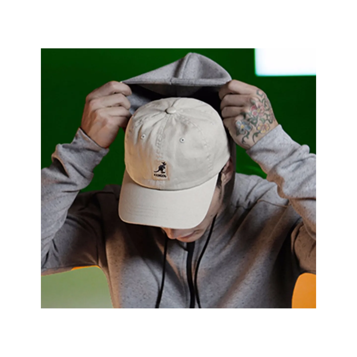 Casquette Washed Baseball Coton Beige - Kangol Reference : 17731| Chapellerie Traclet