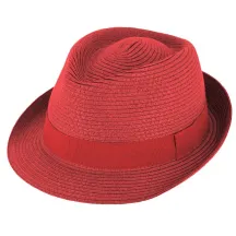 Red Paper Straw Trilby Hat - Traclet Reference: 17742 | Traclet Hatters