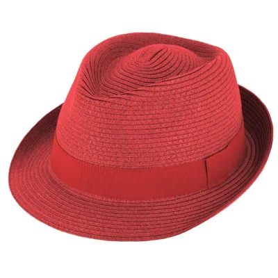 Red Paper Straw Trilby Hat - Traclet Reference: 17742 | Traclet Hatters