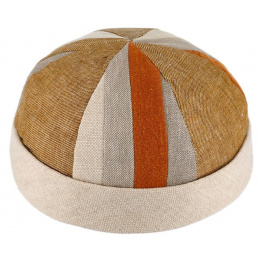 Docker Patchwork Cotton & Linen orange hat - Traclet