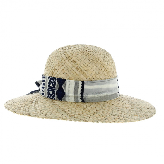 Capeline Ruban Graphique Paille Naturelle- Traclet Capeline Ruban Graphique Paille Naturelle- Traclet