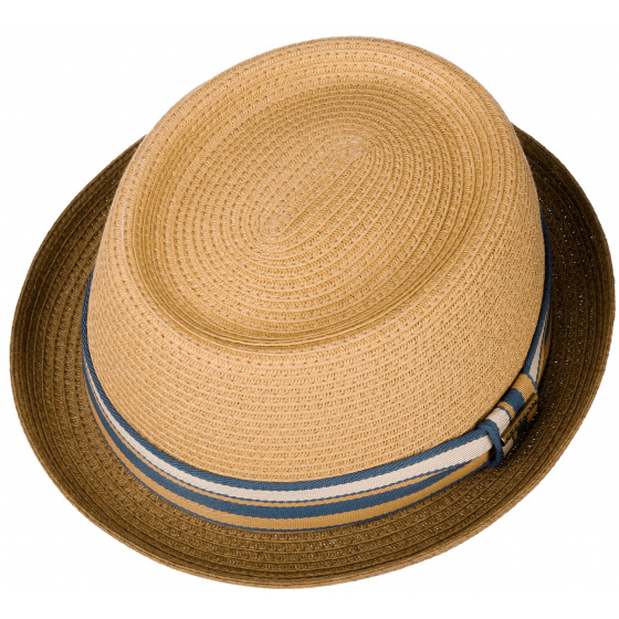 Stetson Scriba Toyo Porkpie Hat - Beige & Taupe