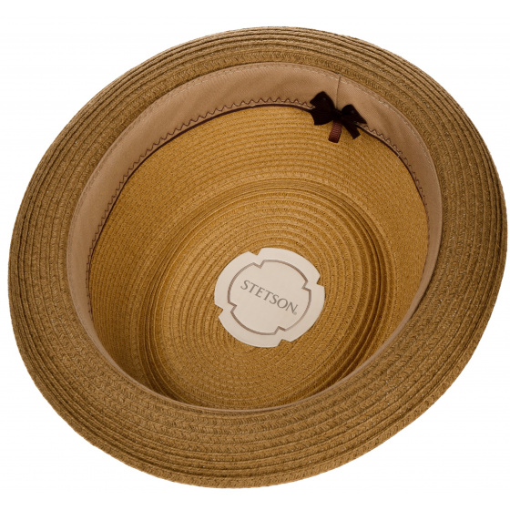 Stetson Scriba Toyo Porkpie Hat - Beige & Taupe