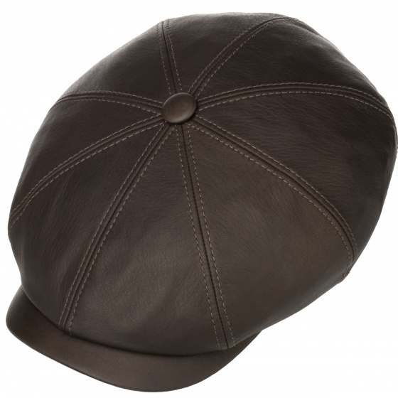 Brown Leather Hatteras Deery Cap - Stetson Brown Leather Hatteras Deery Cap - Stetson