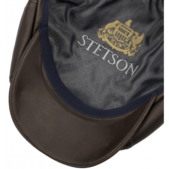 Brown Leather Hatteras Deery Cap - Stetson Brown Leather Hatteras Deery Cap - Stetson
