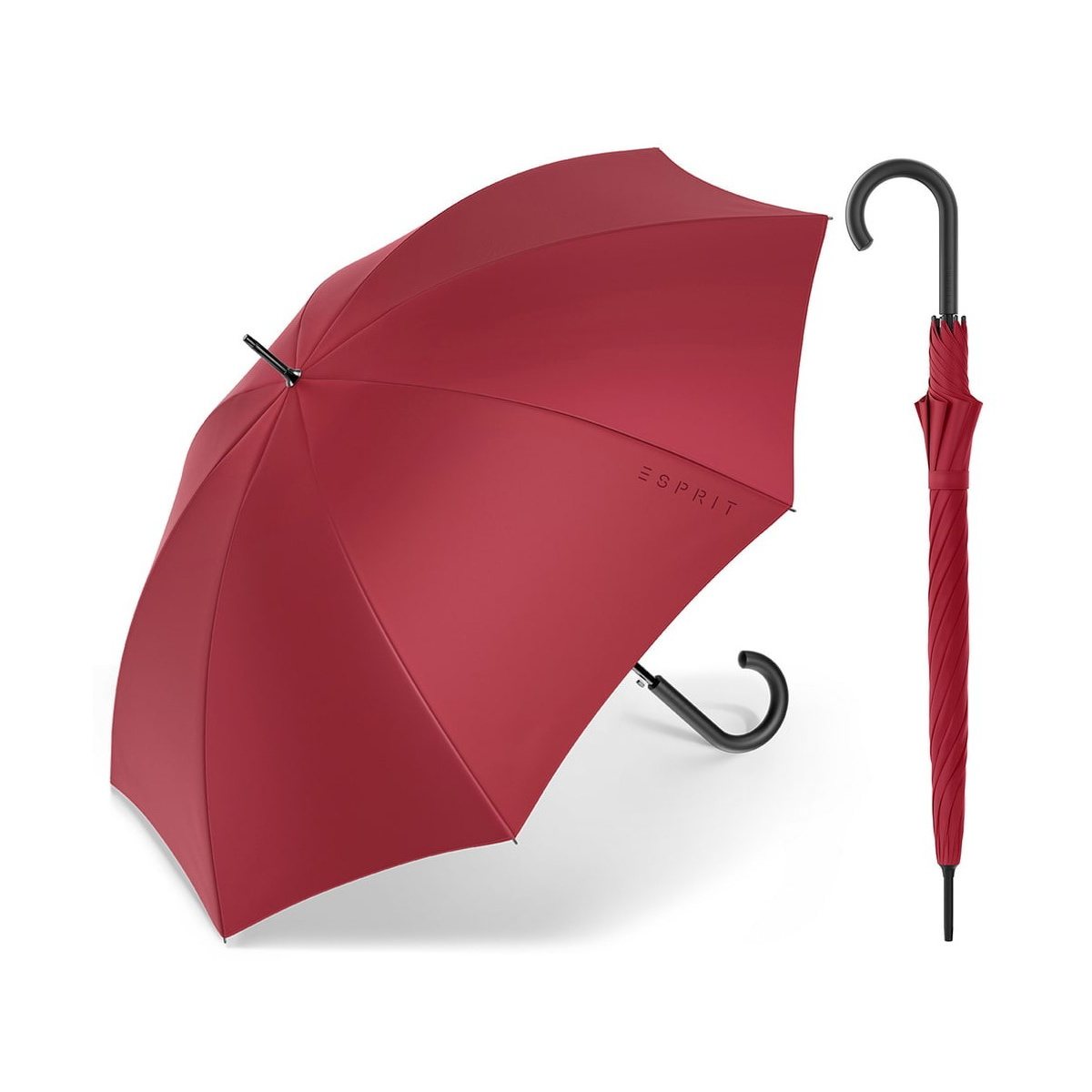 Parapluie Canne IMPLIVA MiniMAX – 100 Cm De Diamètre, Coupe-vent, Structure Fibre De Verre, Rouge