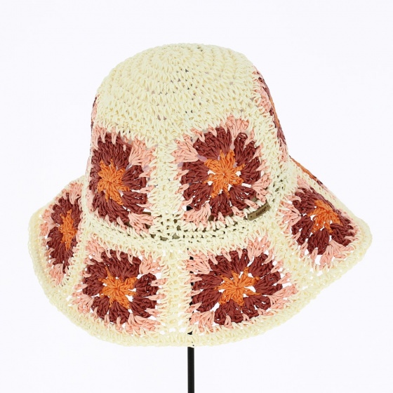 Capeline Fleur Paille Papier Rose - Traclet Capeline Fleur Paille Papier Rose - Traclet
