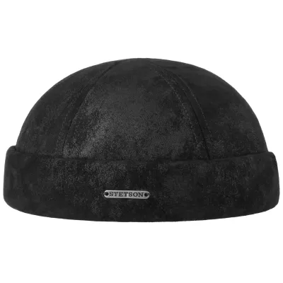 Bonnet Docker Cuir Noir - Stetson