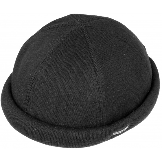 Black Cotton Docker Liner Beanie - Stetson
