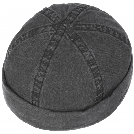 Black Organic Cotton Washed Docker Beanie - Stetson Black Organic Cotton Washed Docker Beanie - Stetson