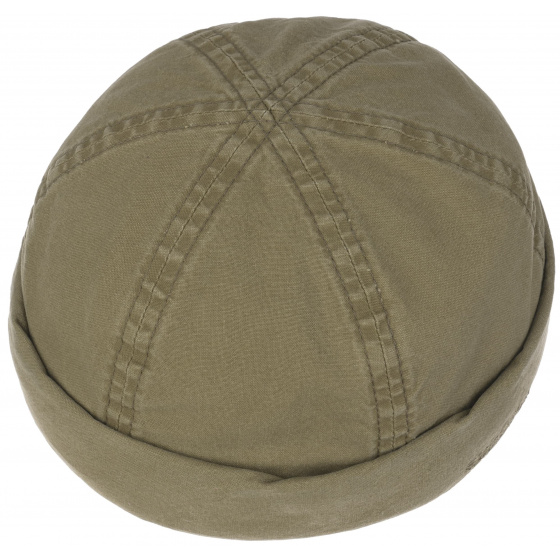 Washed Organic Cotton Docker Beanie Khaki - Stetson