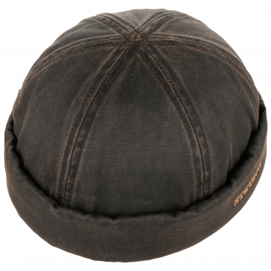 Brown Aged Cotton Winter Docker Beanie UPF 40+ - Stetson