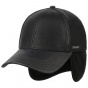 Baseball Cap Leather Earflaps Black - Stetson