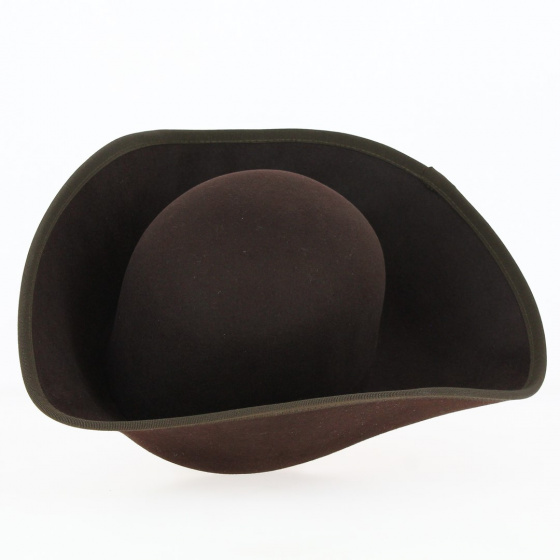 Brown Fur Felt Tricorn - Traclet