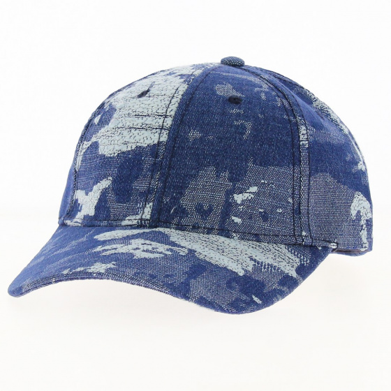 Blue Destroyed Jean Effect Baseball Cap - Traclet