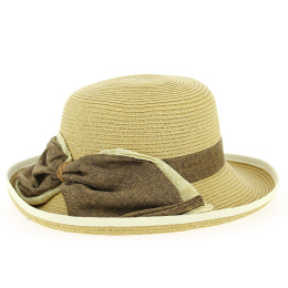 Chapeau Cloche Lavandou Paille Papier Beige - Traclet