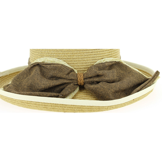 Lavandou Paper Straw Cloche Hat Beige - Traclet