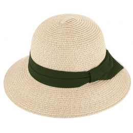 Chapeau Cloche Lavandou Paille Papier Beige - Traclet