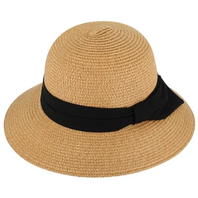 Chapeau Cloche Lavandou Paille Papier Camel - Traclet