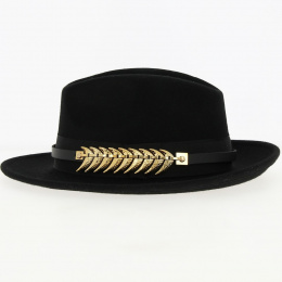 copy of Fedora Felt Hat Black Wool Waterproof Black Hat - Traclet