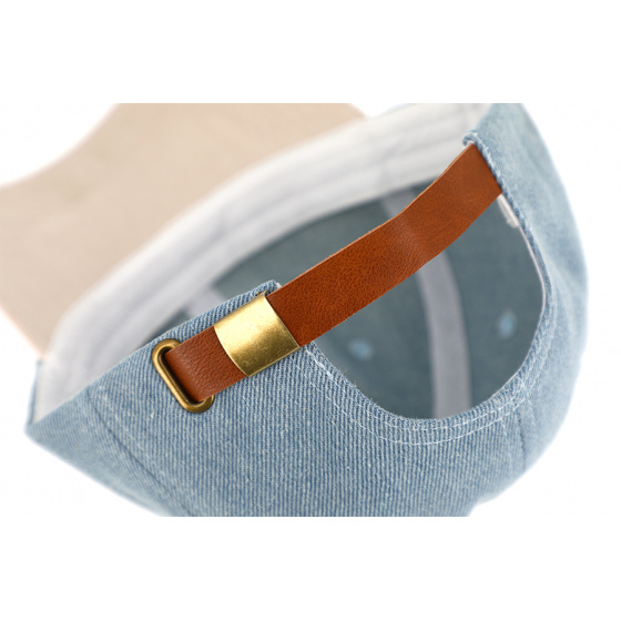 Baseball Cap Jean Cotton Blue & Beige - Traclet Baseball Cap Jean Cotton Blue & Beige - Traclet