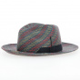Fedora Hat Gilles Straw Panama Red and Gold - Bailey