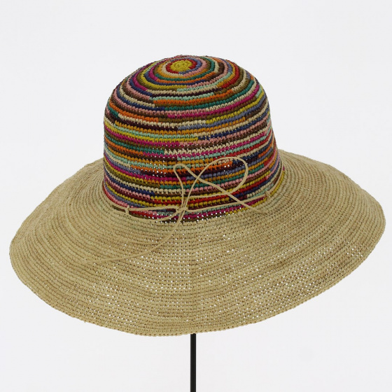 Capeline Melody Raphia Multicolore & Naturelle - Traclet Capeline Melody Raphia Multicolore & Naturelle - Traclet