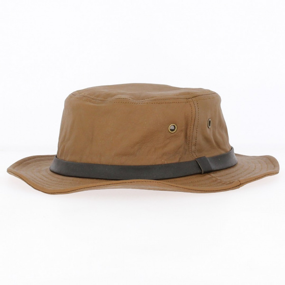 Kirwee Sheepskin Leather Hat in Taupe - Aussie Apparel