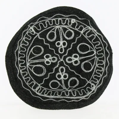 Pakol Femme Brodé Laine noir chiné - Traclet