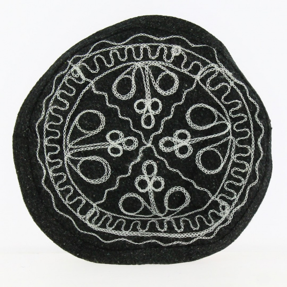 Pakol Femme Brodé Laine noir chiné - Traclet