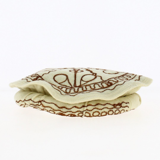 Pakol Femme Brodé Laine écru - Traclet