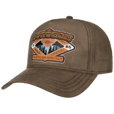 Casquette Trucker Sunset Coton Huilé Olive - Stetson