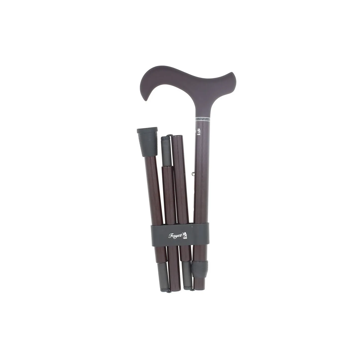 Burgundy Carbon Foldable Adjustable Walking Stick - Fayet Reference: 17832| Chapellerie Traclet