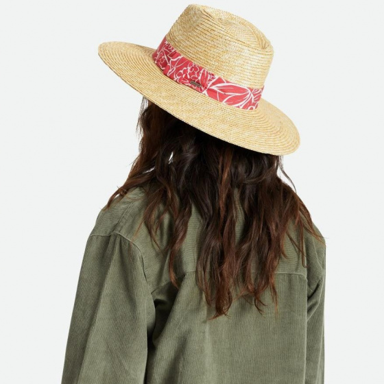 Joanna Wide Brim Natural Straw Traveller Hat Aloha - Brixton