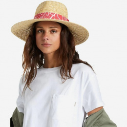 Traveller Hat Wide Brim Joanna Natural Straw Aloha - Brixton