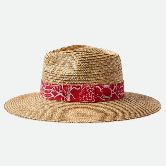Joanna Wide Brim Natural Straw Traveller Hat Aloha - Brixton