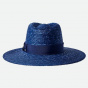 Traveller Hat Wide Brim Joanna Natural Straw Blue - Brixton