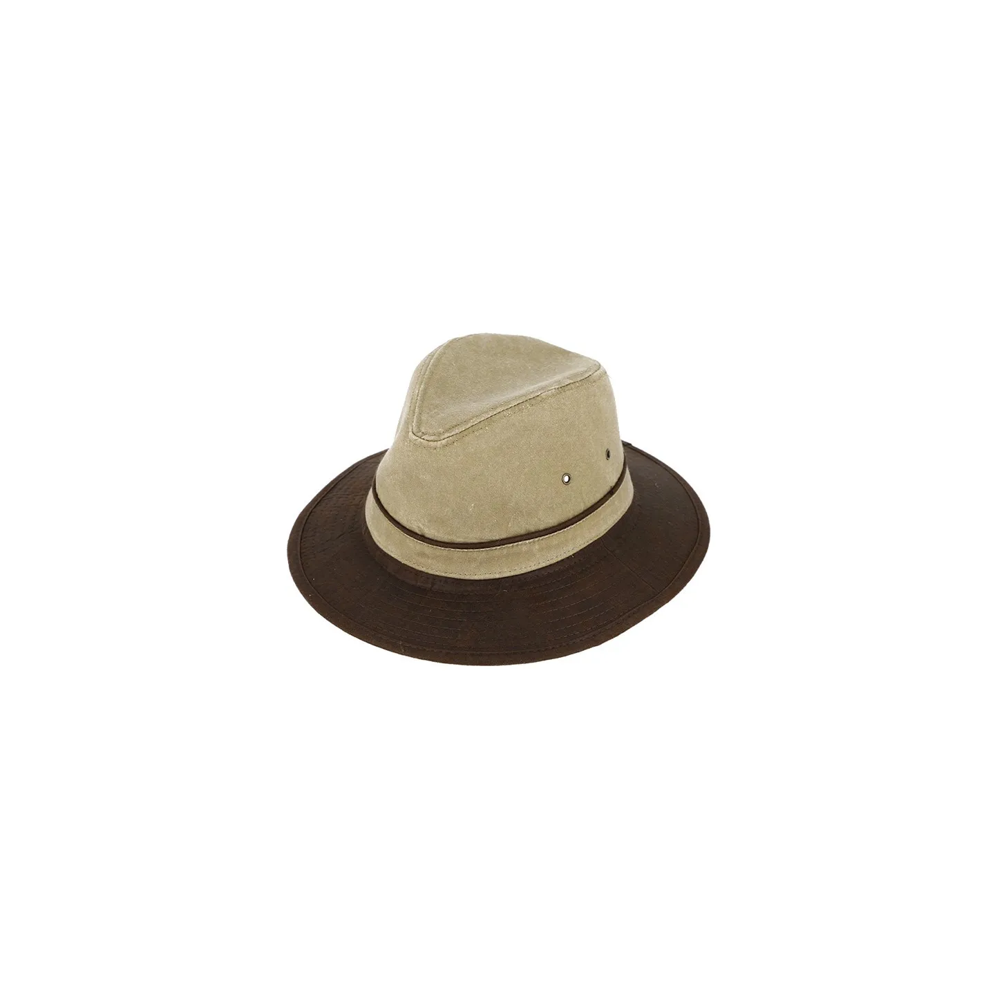 Chapeau Safari Peaugres Coton Beige & Marron - Traclet