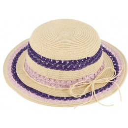 Chloé child straw cloche hat - Traclet
