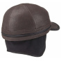 Byers Earflaps Brown Leather Cap - Stetson