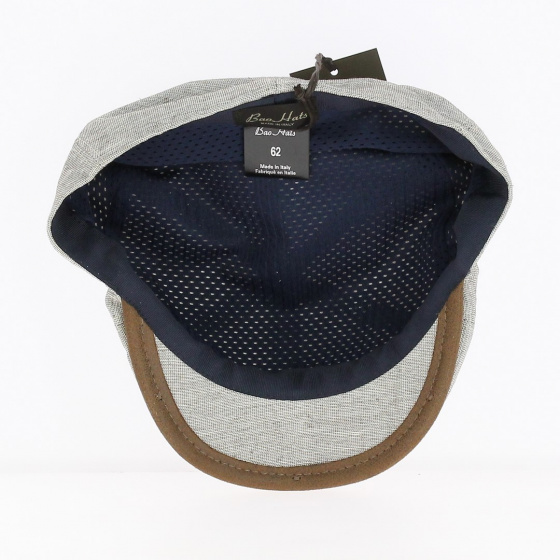 Casquette Oxford Beige Coton Avec Bouton - Traclet