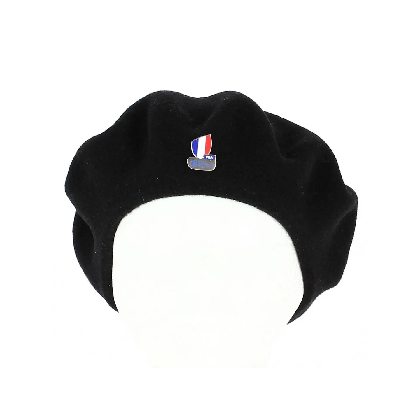 Béret Noir avec pin's XV de France Rugby - Laulhère