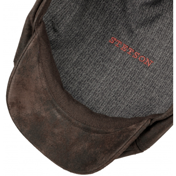 Casquette McCook Marron en Cuir Stetson