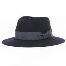 Chapeau Fedora Chester Feutre Laine Marine - Traclet Reference : 17603 | Chapellerie Traclet
