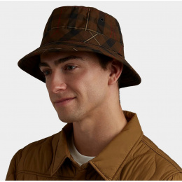 Oiled Cotton Brown Checked Raincoat - Tilley