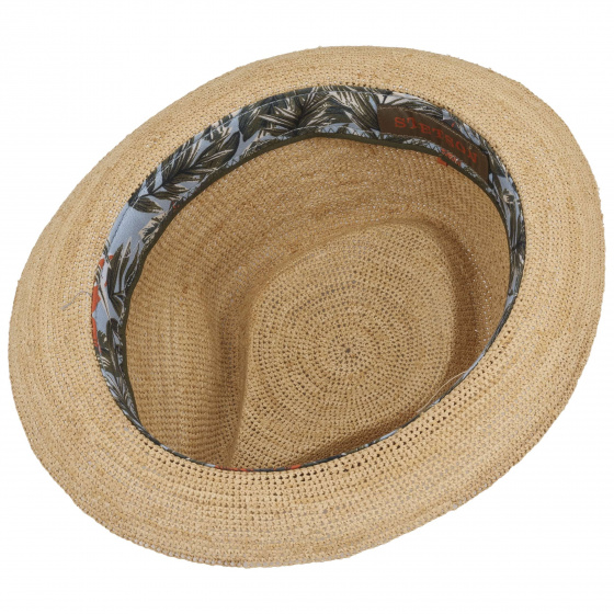 Chapeau Porkpie player Mitchell Raffia Stetson - Marron