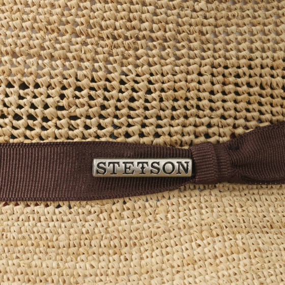 Chapeau Porkpie player Mitchell Raffia Stetson - Marron