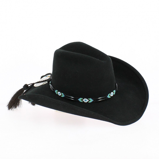 Black Felt Cowboy Hat Secret Message - Bullhide