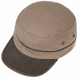 Army Gates Cotton Brown & Taupe Cap - Stetson